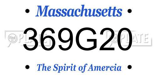 369G20 Massachusetts License Plate