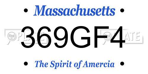 369GF4 Massachusetts License Plate