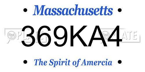 369KA4 Massachusetts License Plate