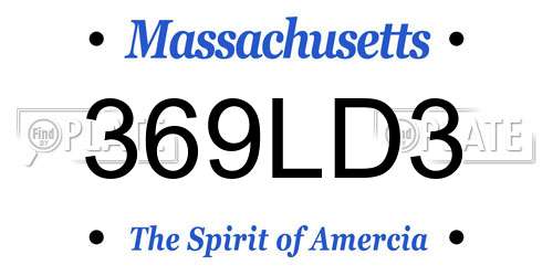 369LD3 Massachusetts License Plate