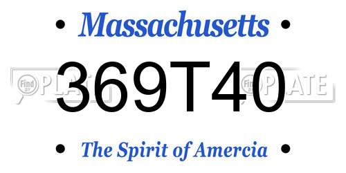 369T40 Massachusetts License Plate