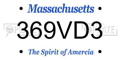 369VD3 Massachusetts License Plate