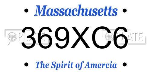 369XC6 Massachusetts License Plate