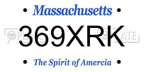 369XRK Massachusetts License Plate