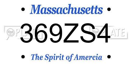 369ZS4 Massachusetts License Plate