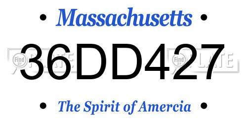 36DD427 Massachusetts License Plate