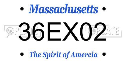 36EX02 Massachusetts License Plate
