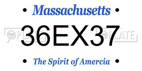 36EX37 Massachusetts License Plate