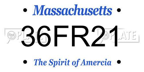 36FR21 Massachusetts License Plate