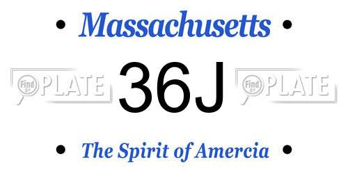36J Massachusetts License Plate