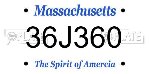 36J360 Massachusetts License Plate
