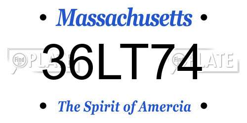 36LT74 Massachusetts License Plate