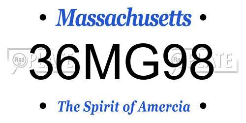 36MG98 Massachusetts License Plate