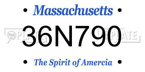 36N790 Massachusetts License Plate