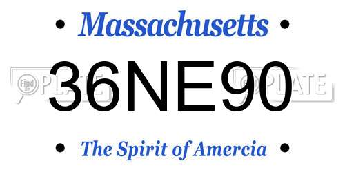 36NE90 Massachusetts License Plate