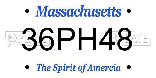 36PH48 Massachusetts License Plate