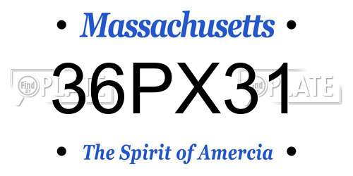 36PX31 Massachusetts License Plate