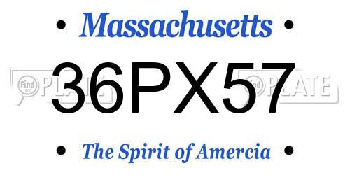 36PX57 Massachusetts License Plate