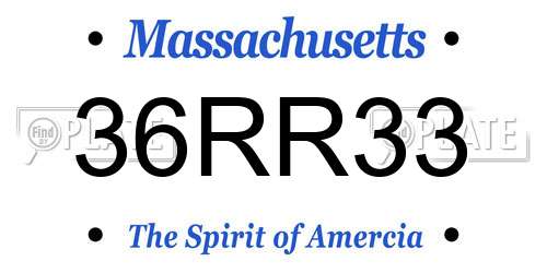 36RR33 Massachusetts License Plate