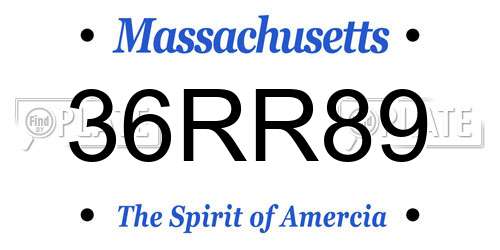 36RR89 Massachusetts License Plate