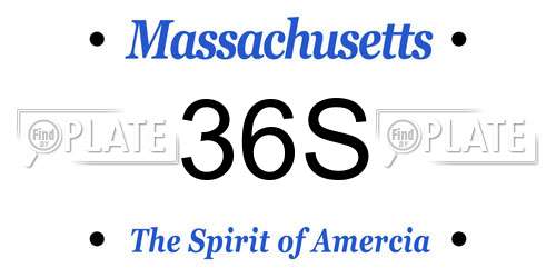 36S Massachusetts License Plate