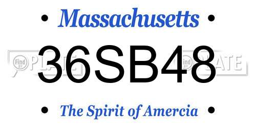 36SB48 Massachusetts License Plate