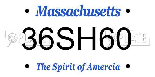 36SH60 Massachusetts License Plate