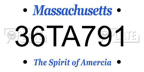 36TA791 Massachusetts License Plate