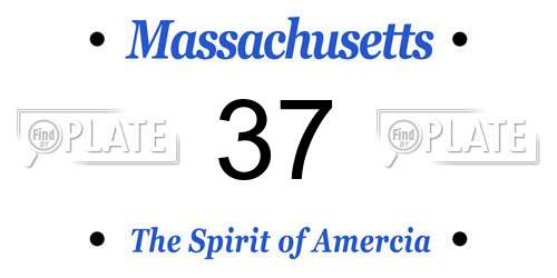 37 Massachusetts License Plate