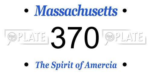 370 Massachusetts License Plate