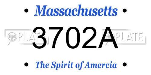 3702A Massachusetts License Plate