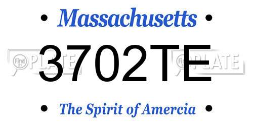 3702TE Massachusetts License Plate