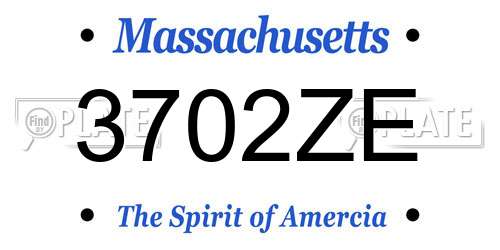 3702ZE Massachusetts License Plate
