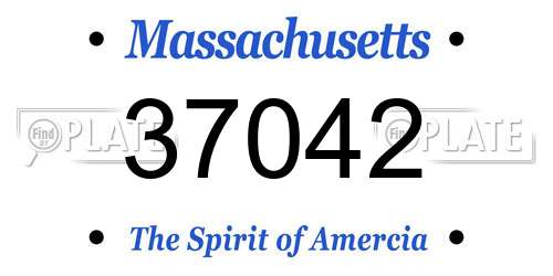 37042 Massachusetts License Plate