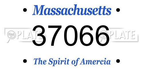 37066 Massachusetts License Plate