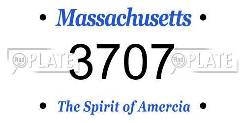 3707 Massachusetts License Plate