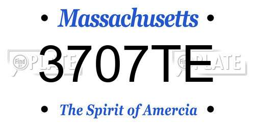 3707TE Massachusetts License Plate