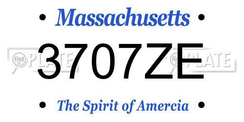 3707ZE Massachusetts License Plate