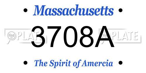 3708A Massachusetts License Plate