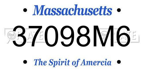 37098M6 Massachusetts License Plate
