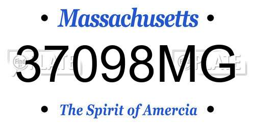 37098MG Massachusetts License Plate