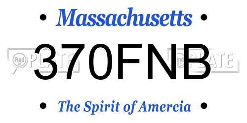 370FNB Massachusetts License Plate