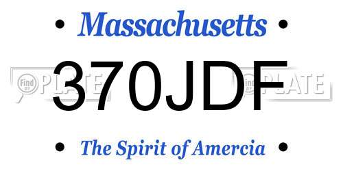 370JDF Massachusetts License Plate