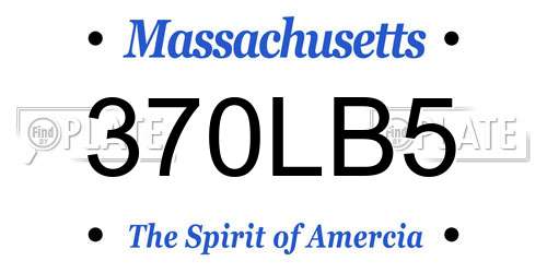 370LB5 Massachusetts License Plate