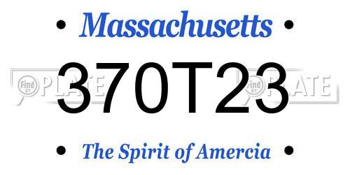 370T23 Massachusetts License Plate