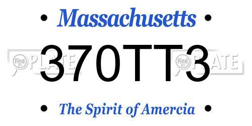 370TT3 Massachusetts License Plate