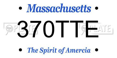 370TTE Massachusetts License Plate