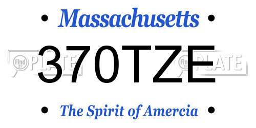 370TZE Massachusetts License Plate