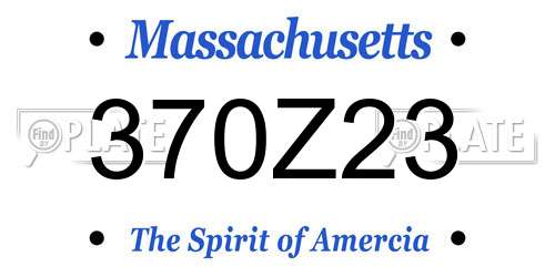 370Z23 Massachusetts License Plate