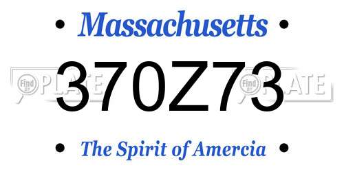 370Z73 Massachusetts License Plate